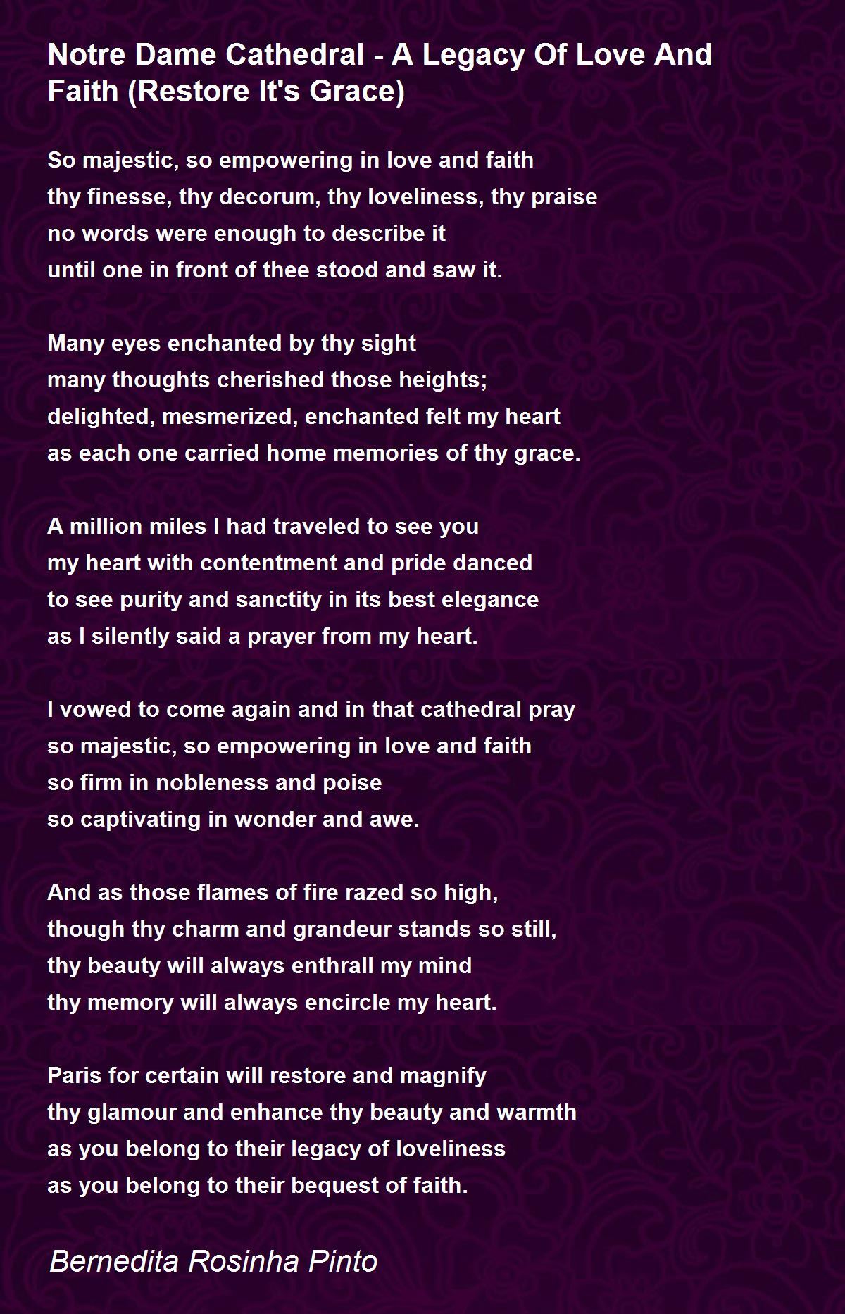 Notre Dame Cathedral - A Legacy Of Love And Faith (Restore It's Grace 