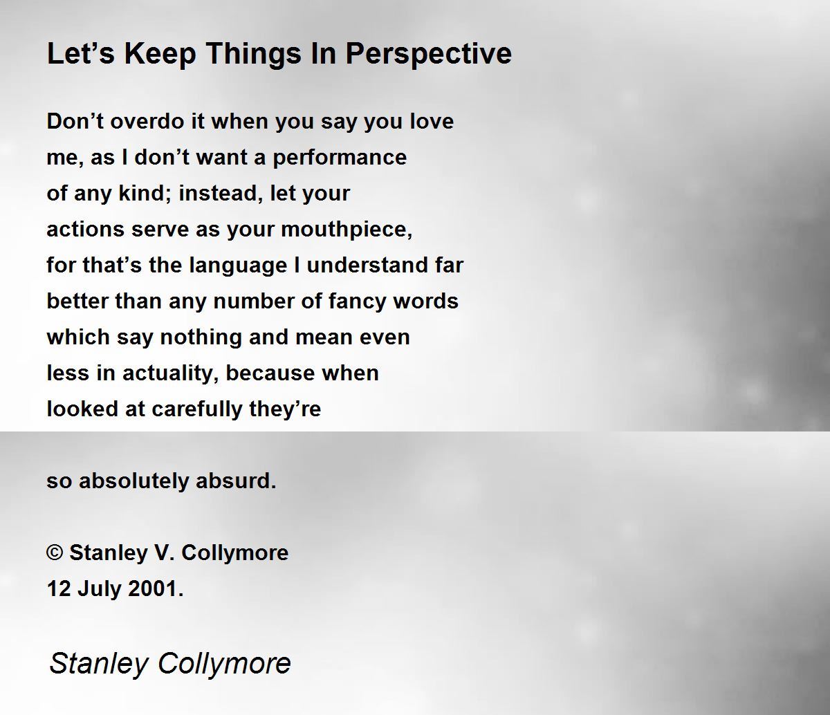 Let’s Keep Things In Perspective - Let’s Keep Things In Perspective ...