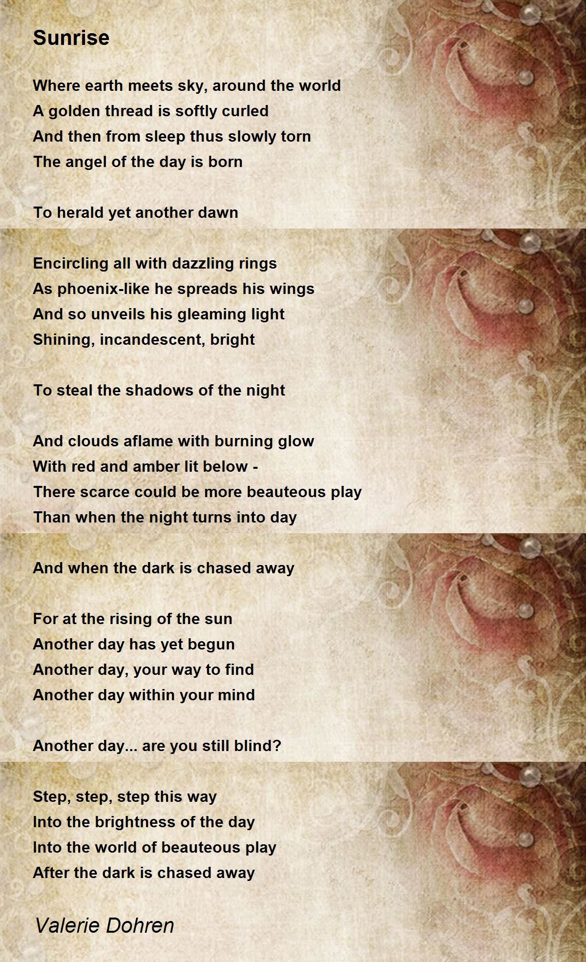Sunrise - Sunrise Poem by Valerie Dohren