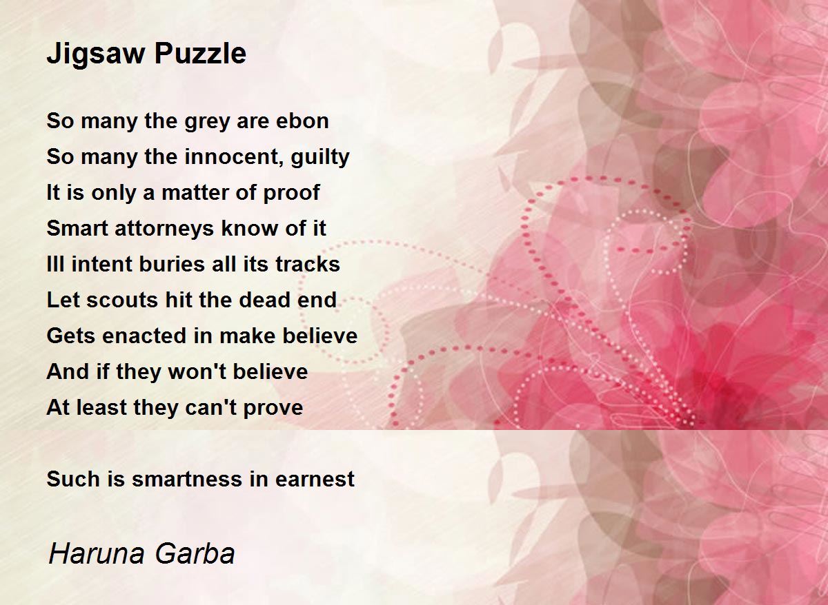 Jigsaw Puzzle Jigsaw Puzzle Poem by Haruna Garba