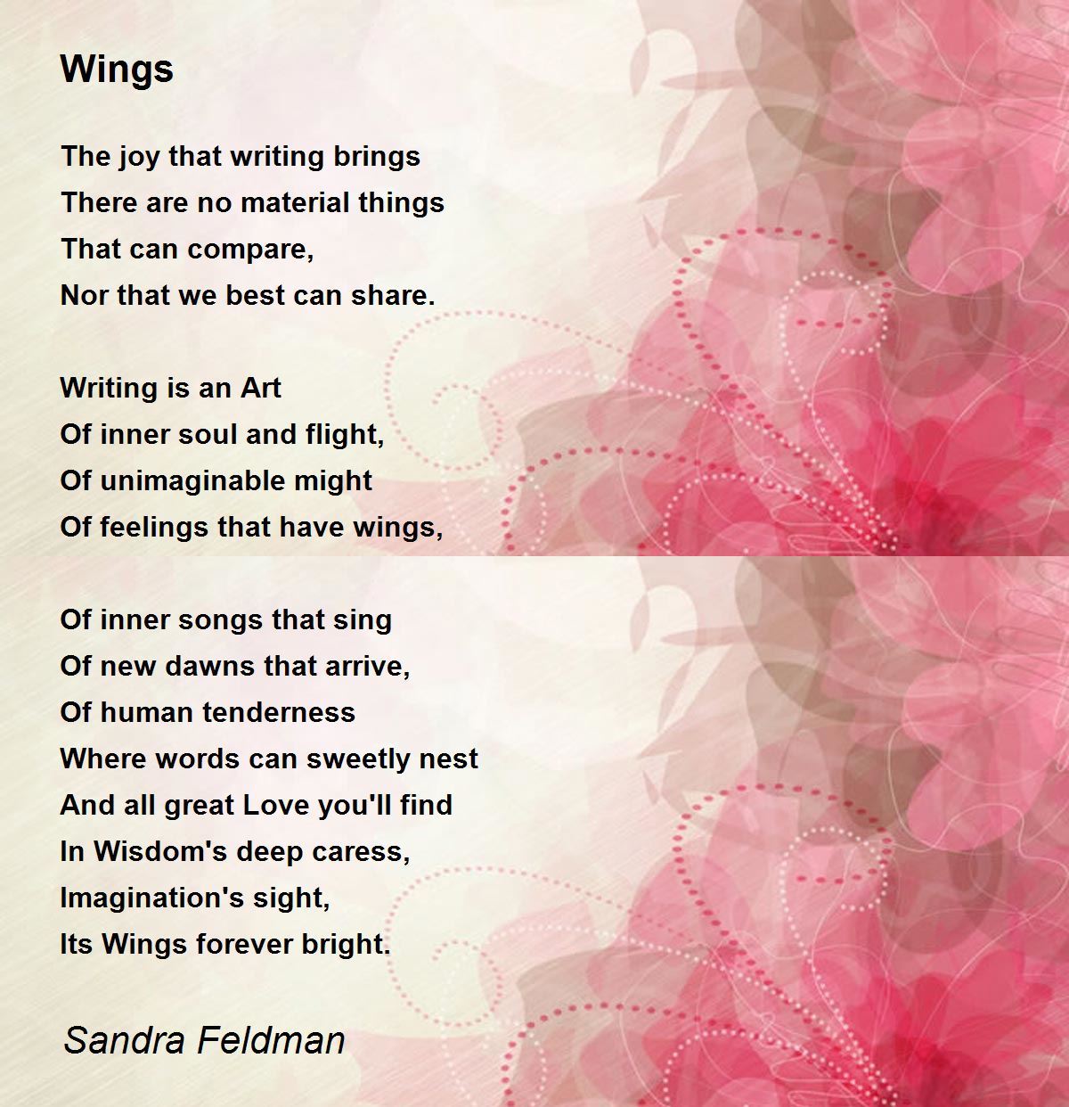 Wings Wings Poem by Sandra Feldman