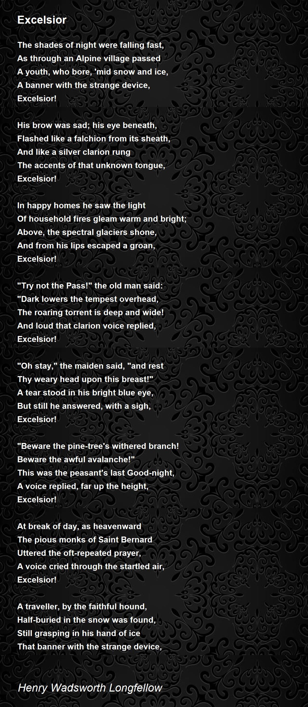 Excelsior Excelsior Poem by Henry Wadsworth Longfellow