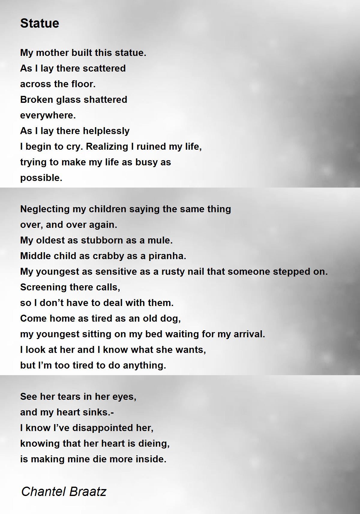 Statue Statue Poem by Chantel Braatz