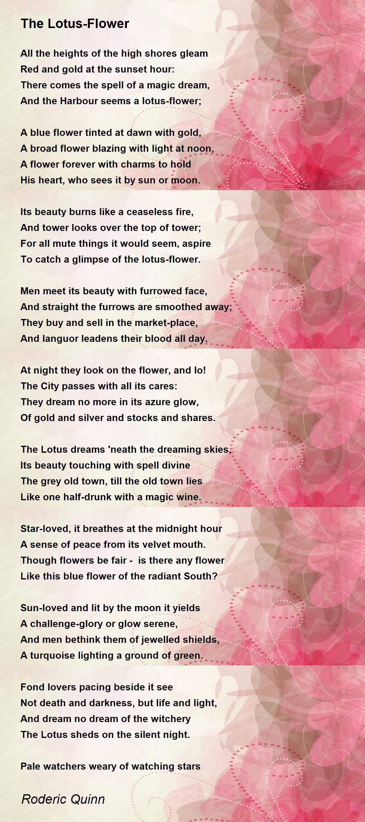 The LotusFlower The LotusFlower Poem by Roderic Quinn