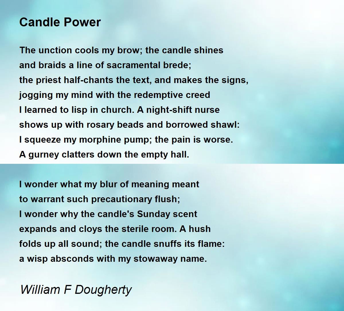 Candle Power Candle Power Poem by William F Dougherty