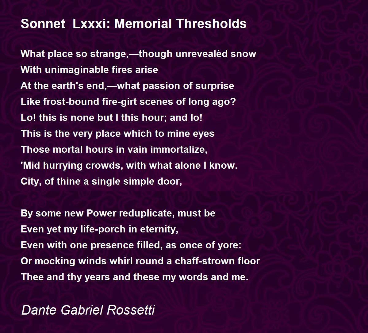 Lxxxi Memorial Thresholds Lxxxi Memorial Thresholds
