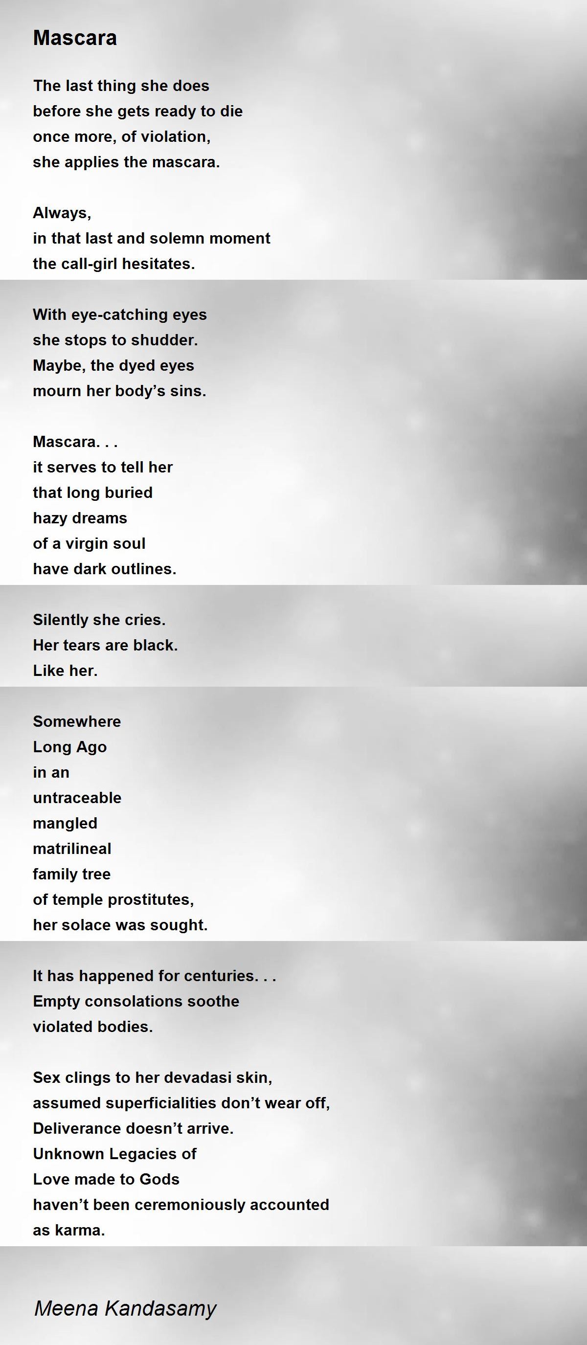 Mascara Mascara Poem by Meena Kandasamy