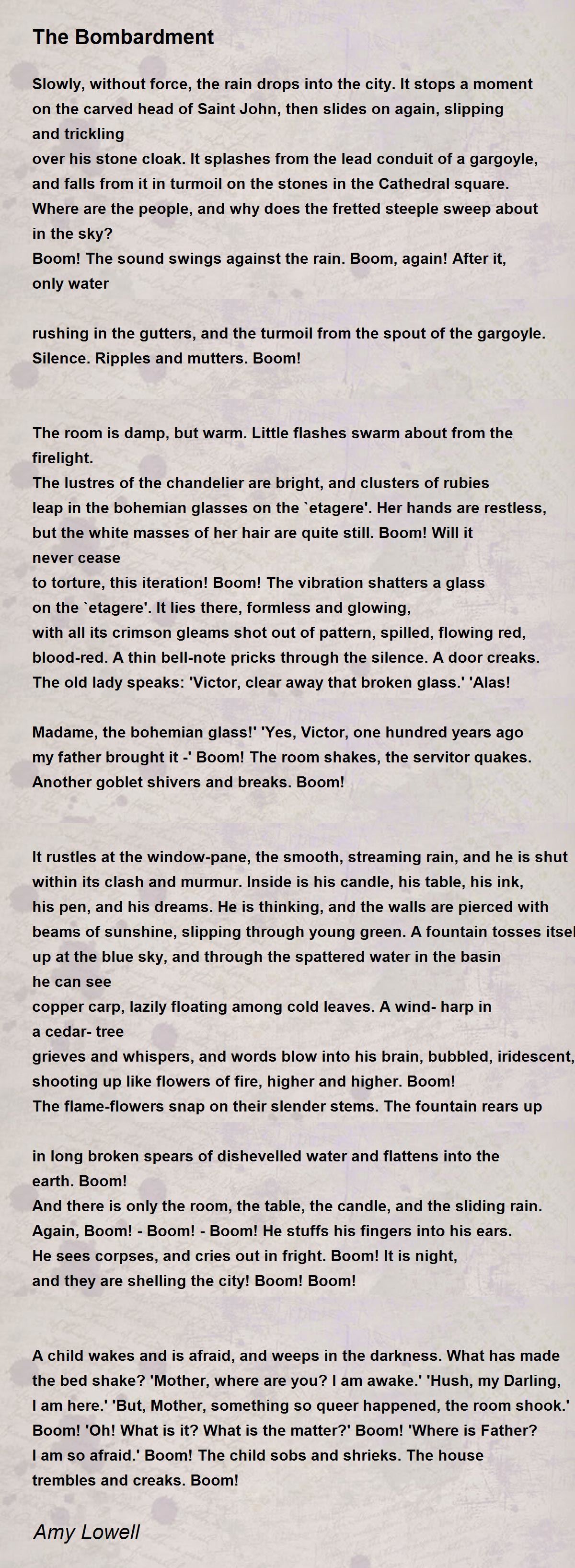 The Bombardment The Bombardment Poem by Amy Lowell