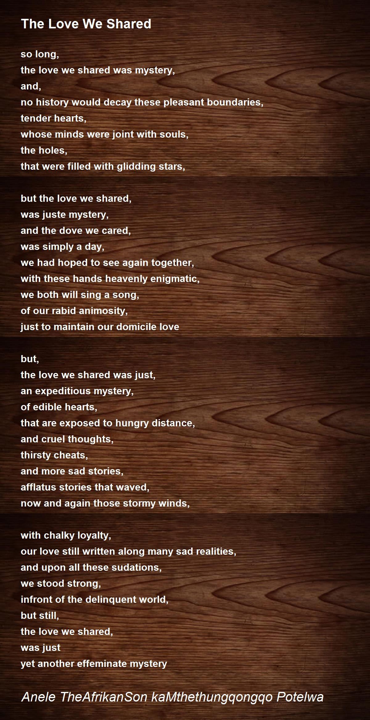 Share poem love we the 2021 Deepest