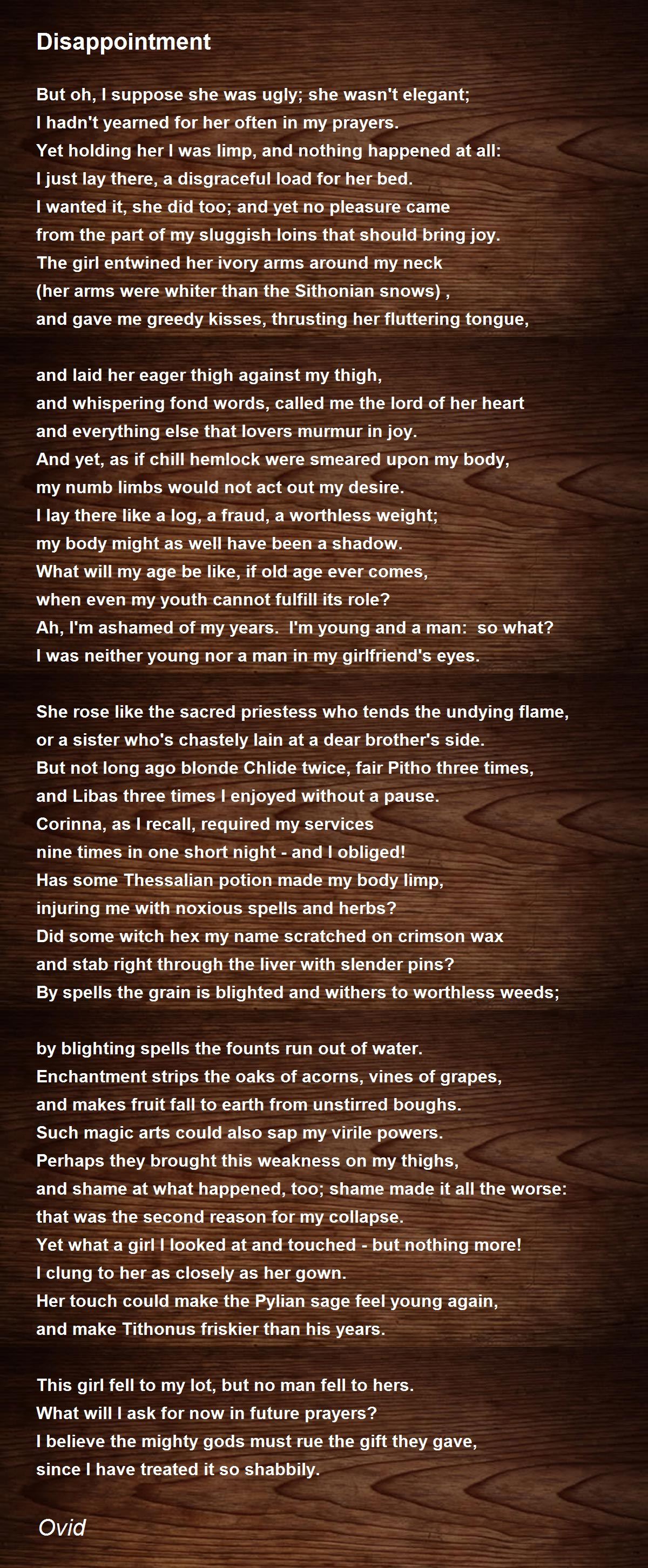 Disappointment Poem by Ovid - Poem Hunter