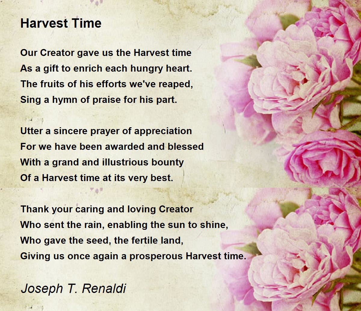 Harvest Time Harvest Time Poem by Joseph T. Renaldi