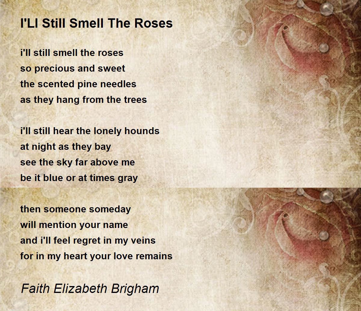 I'Ll Still Smell The Roses by Faith Elizabeth Brigham I'Ll Still