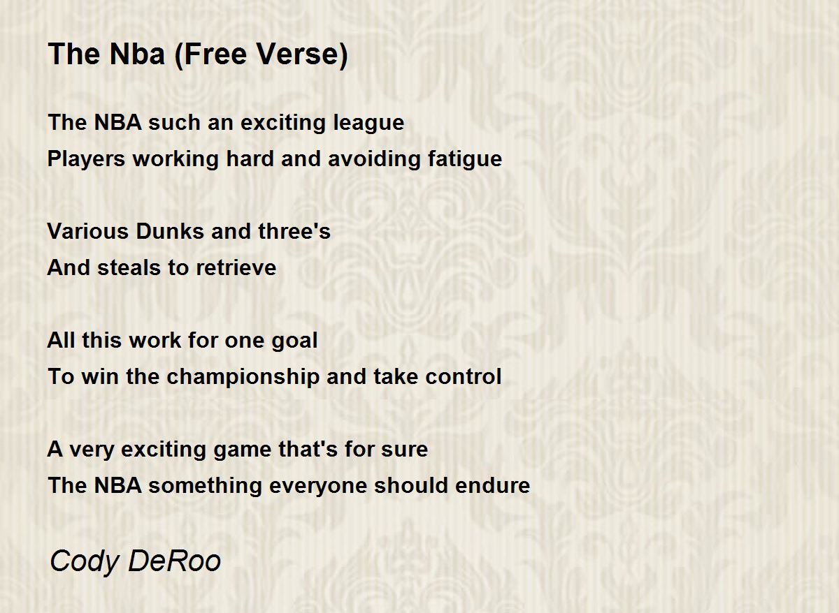 The Nba (Free Verse) The Nba (Free Verse) Poem by Cody DeRoo