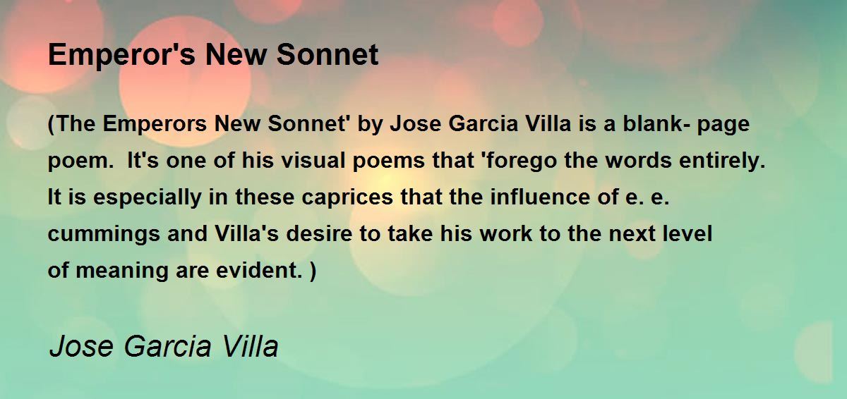 Emperor's New Emperor's New Poem by Jose Garcia Villa