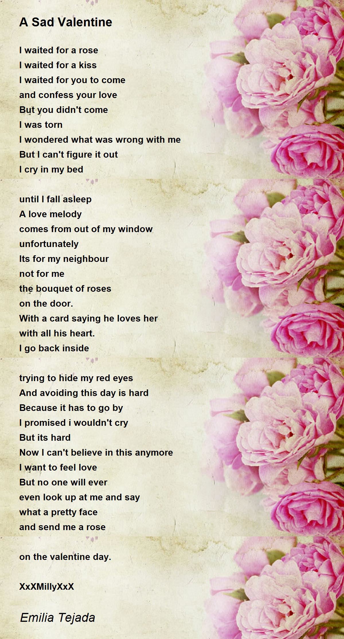 Poems sad valentine Short Love