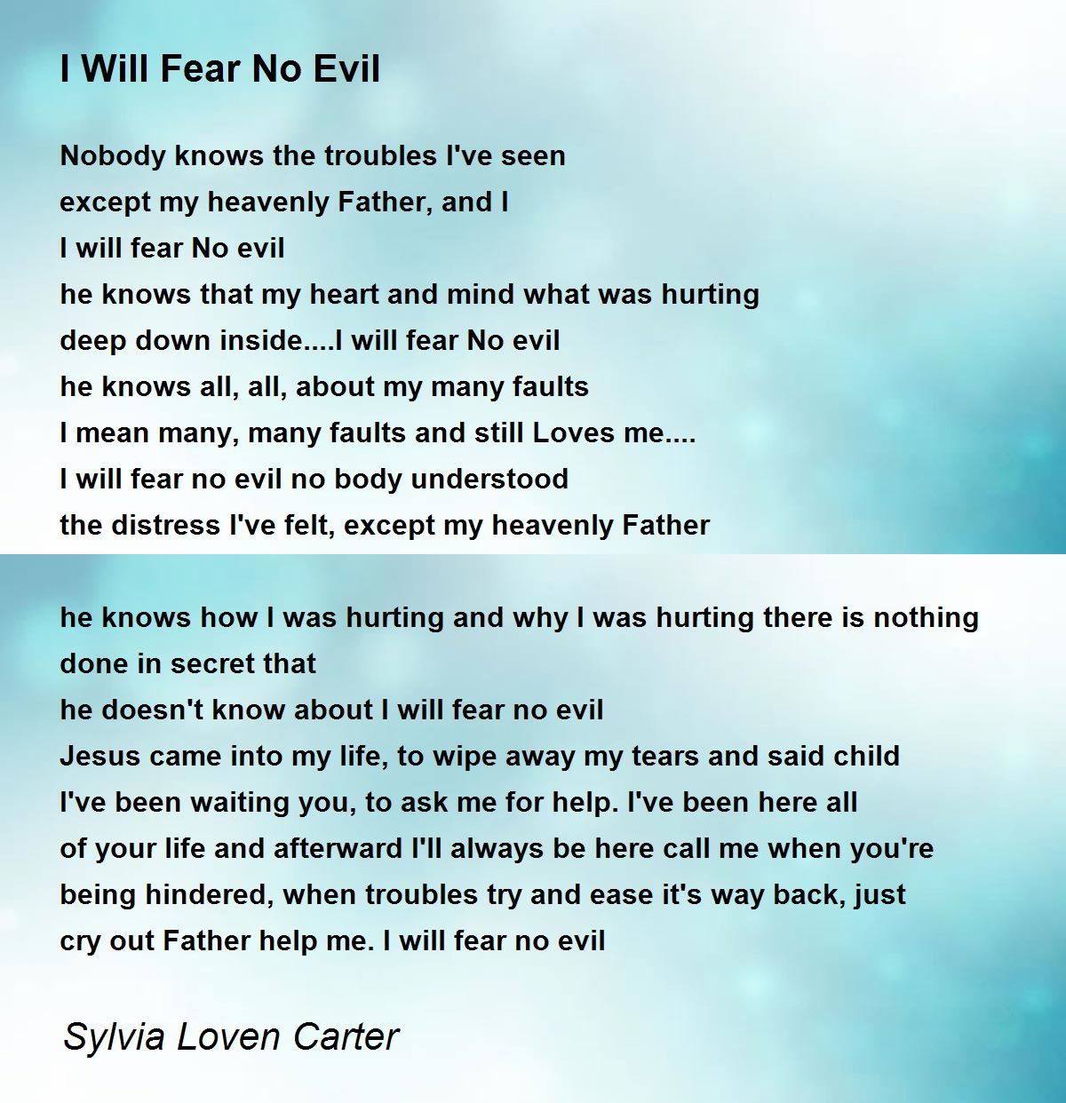 What does fear no evil mean