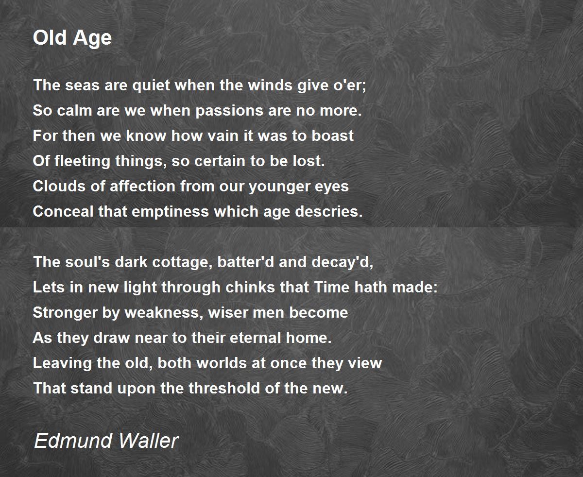 Old Age Poem 31