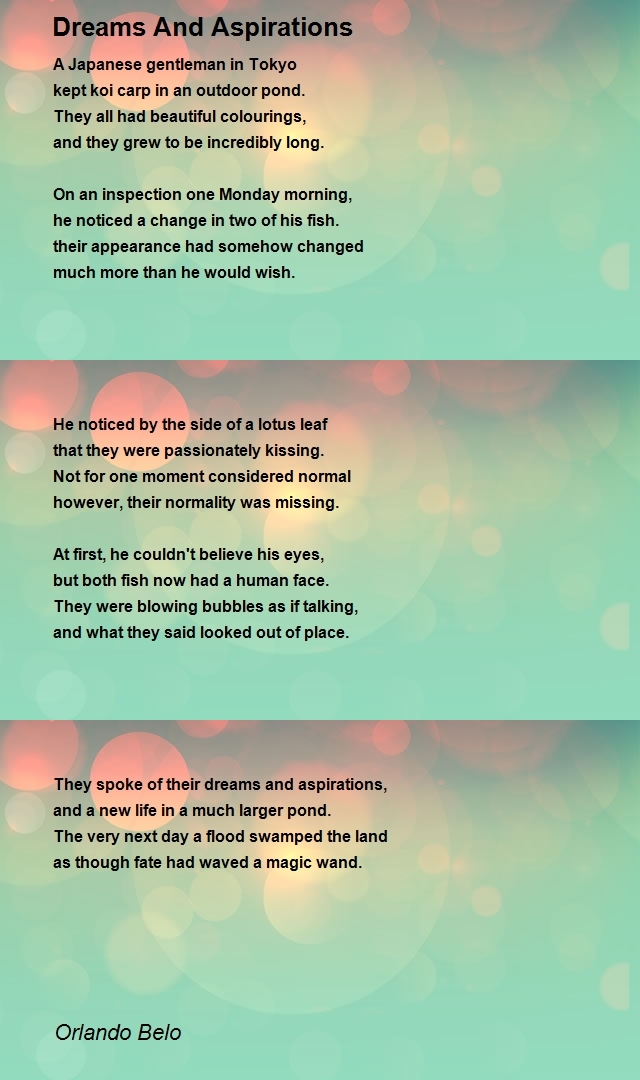 Dreams And Aspirations Poem by Orlando Belo Poem Hunter