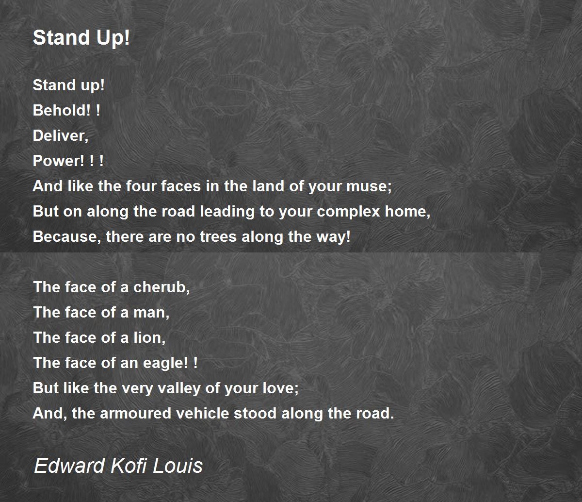 Stand Up! Stand Up! Poem by Edward Kofi Louis