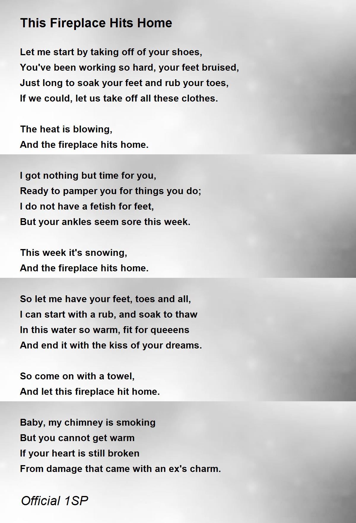 This Fireplace Hits Home This Fireplace Hits Home Poem by Official 1SP