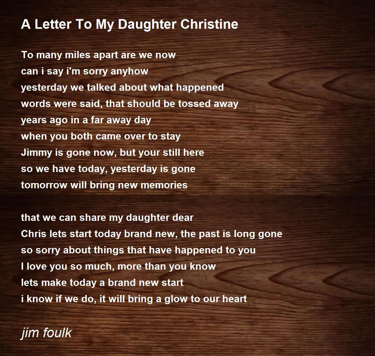Words for my daughter poem