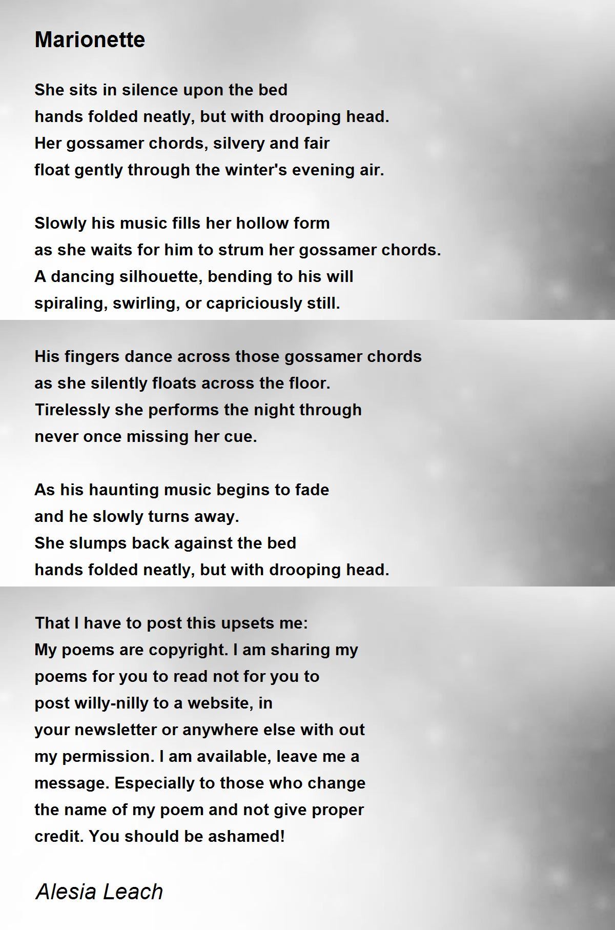 Poem by Alesia Leach