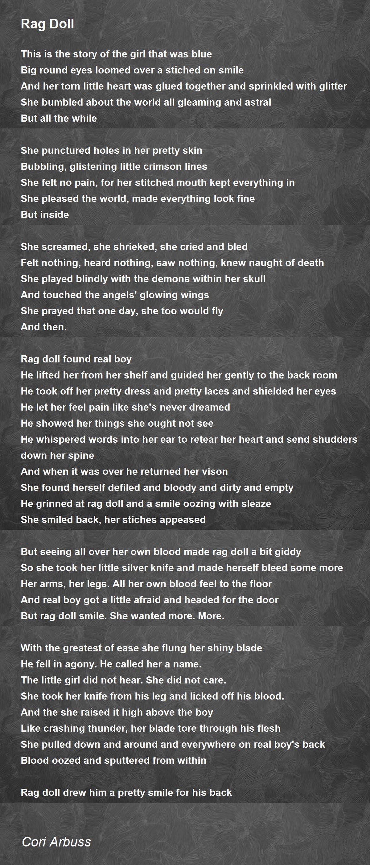 Rag Doll Rag Doll Poem by Cori Arbuss