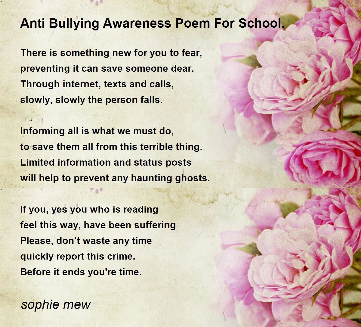short speech about bullying in school