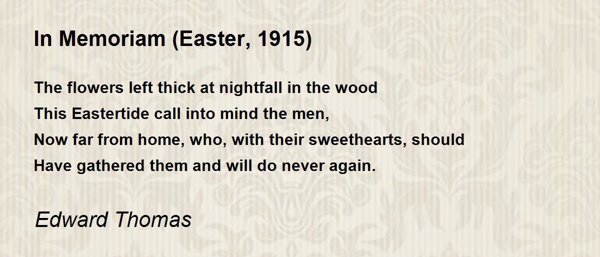 fall night quotes (Easter, 1915) by  Edward Hunter Thomas  Poem Poem Memoriam In