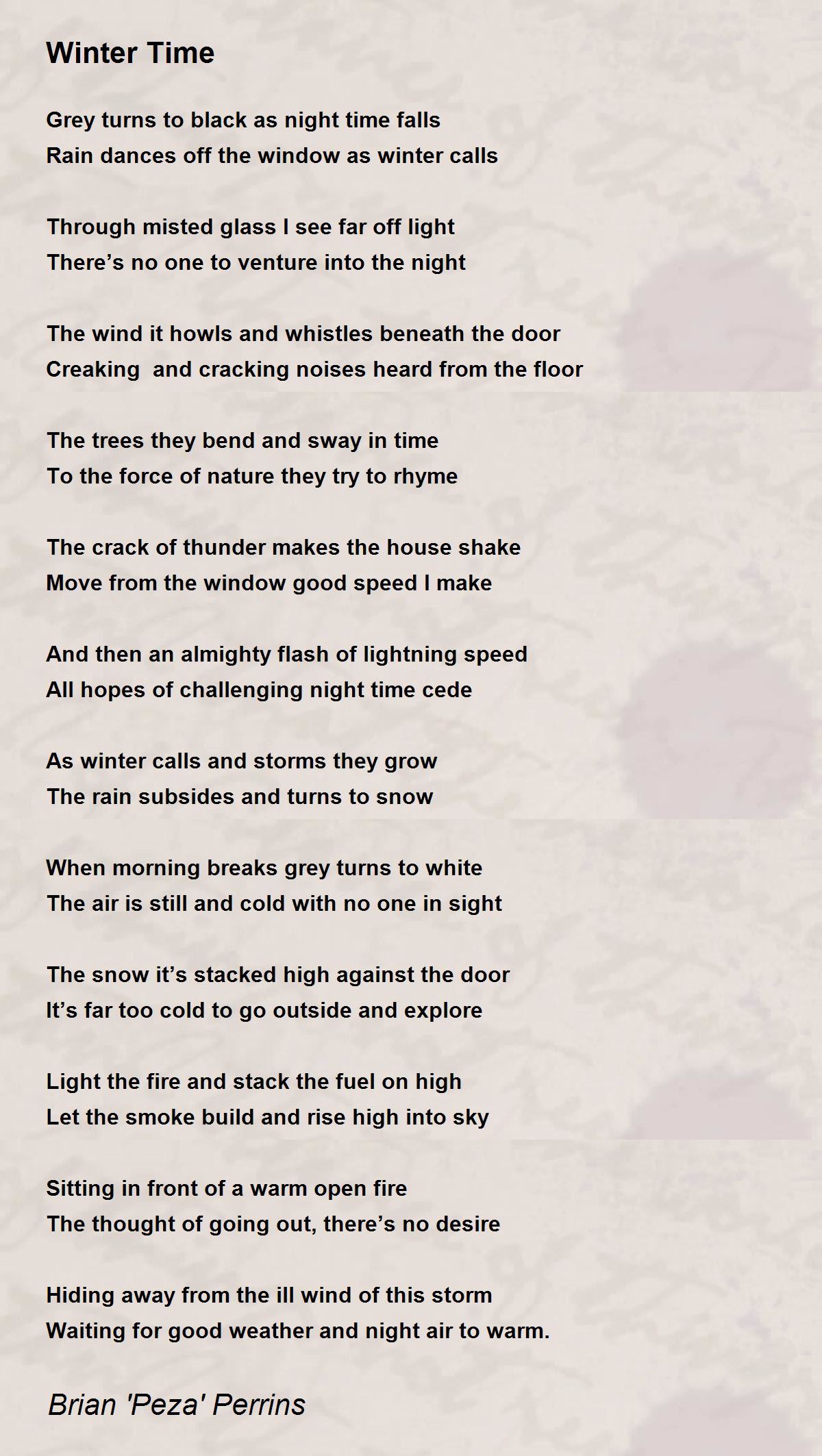 A Poem Called Winter Time