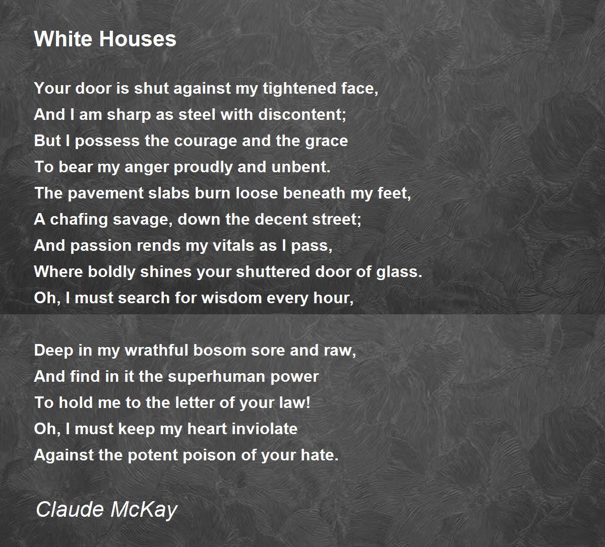 White Houses Poem by Claude McKay - Poem Hunter