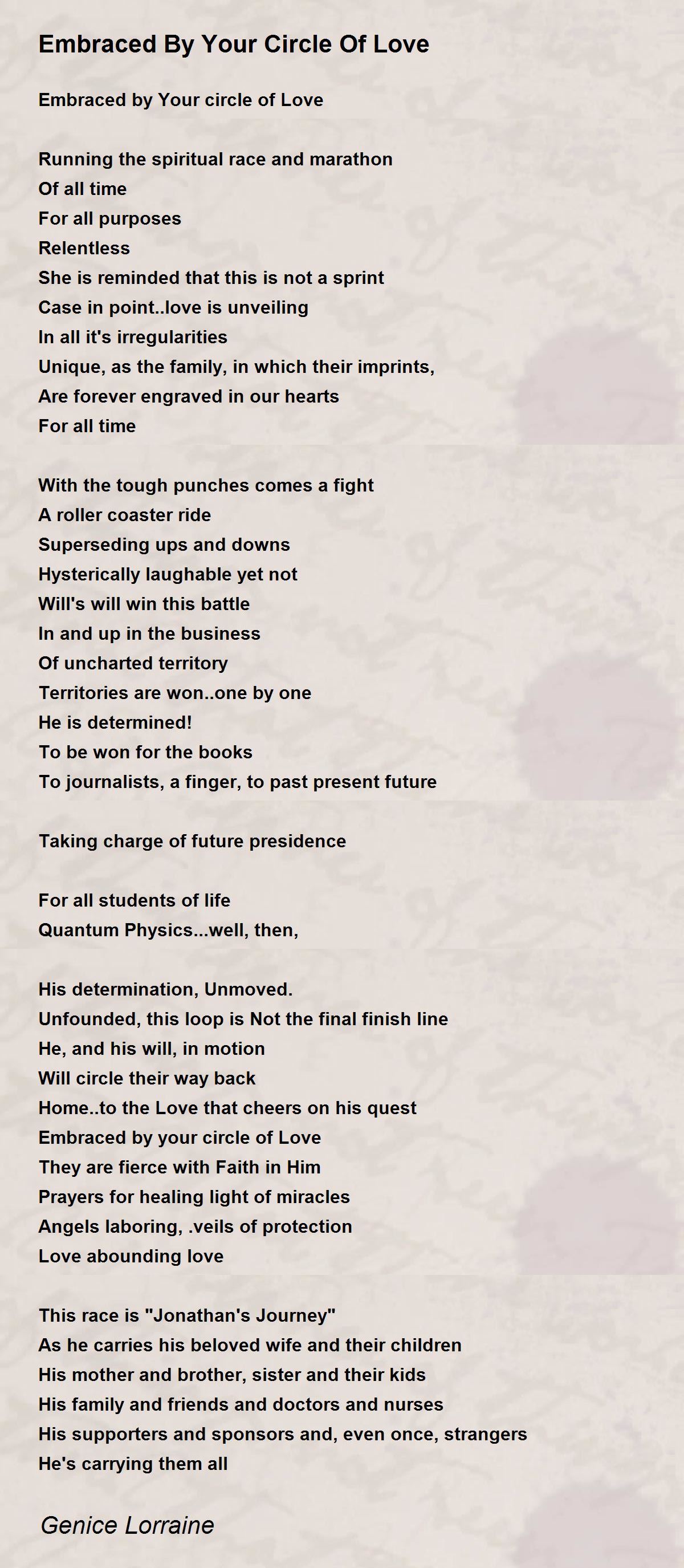 Embraced By Your Circle Of Love Embraced By Your Circle Of Love Poem