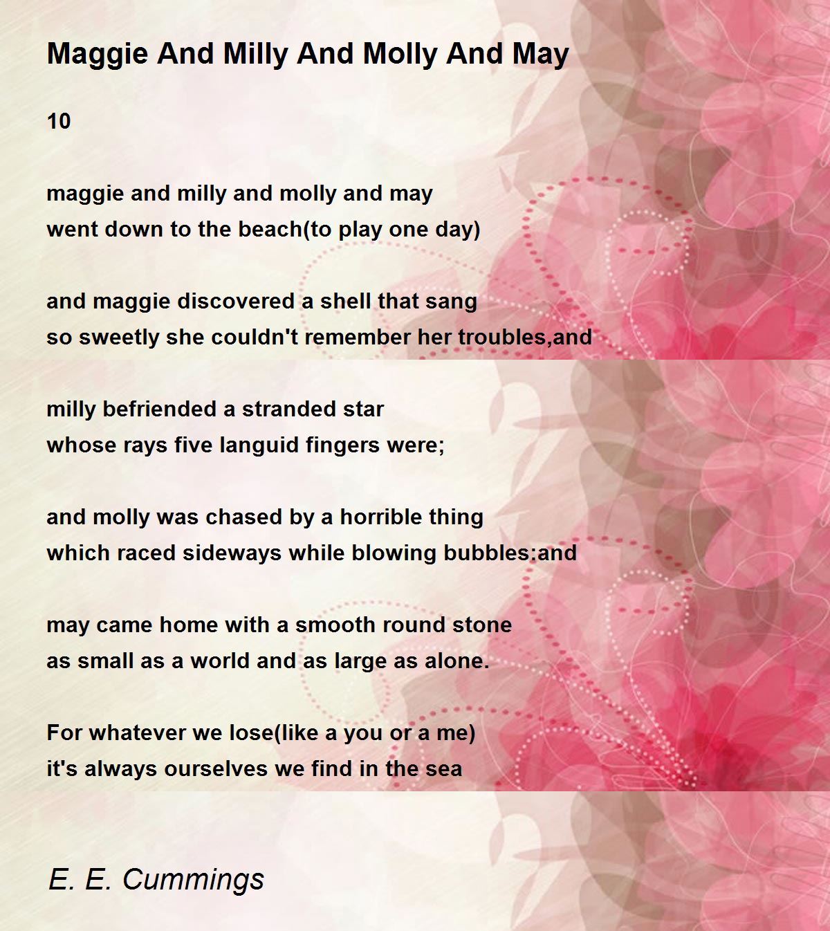 Maggie And Milly And Molly And May Poem by E. E. Cummings Poem Hunter
