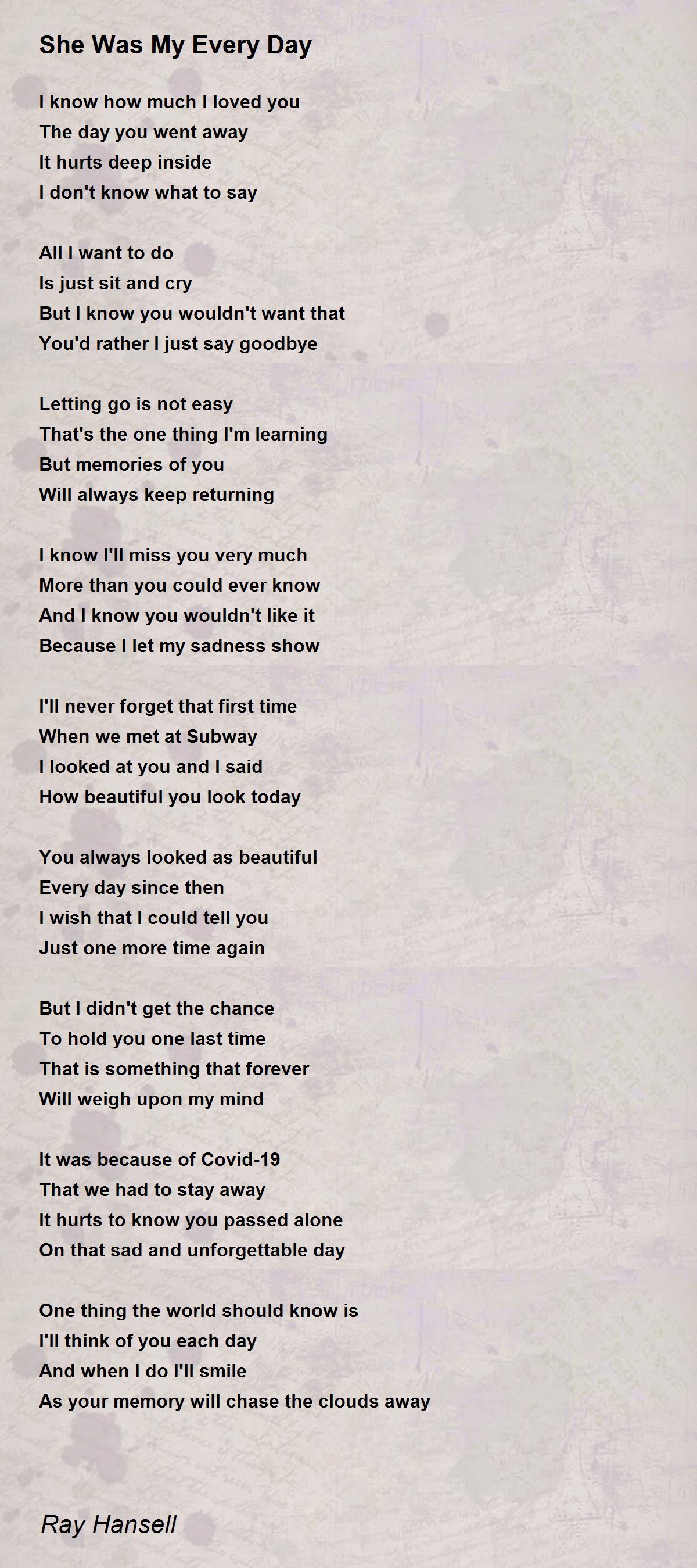 With every goodbye you learn poem