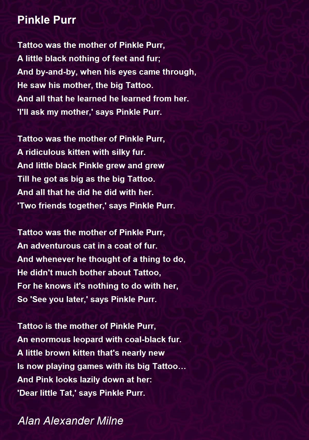 Pinkle Purr Poem by Alan Alexander Milne - Poem Hunter