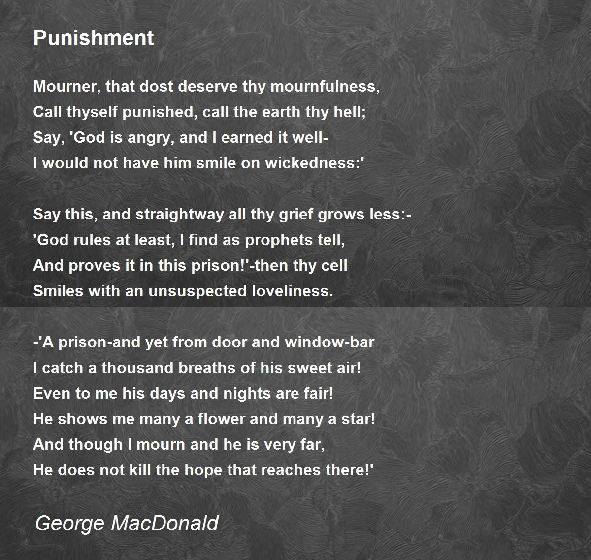 Punishment Poem by George MacDonald - Poem Hunter