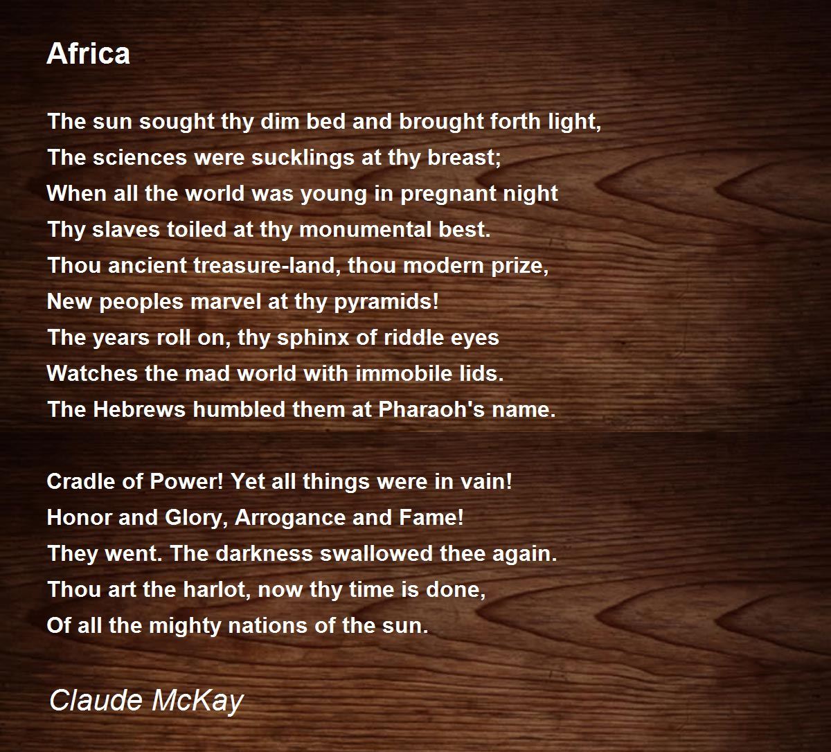 Maya Angelou Africa Poem Analysis 7