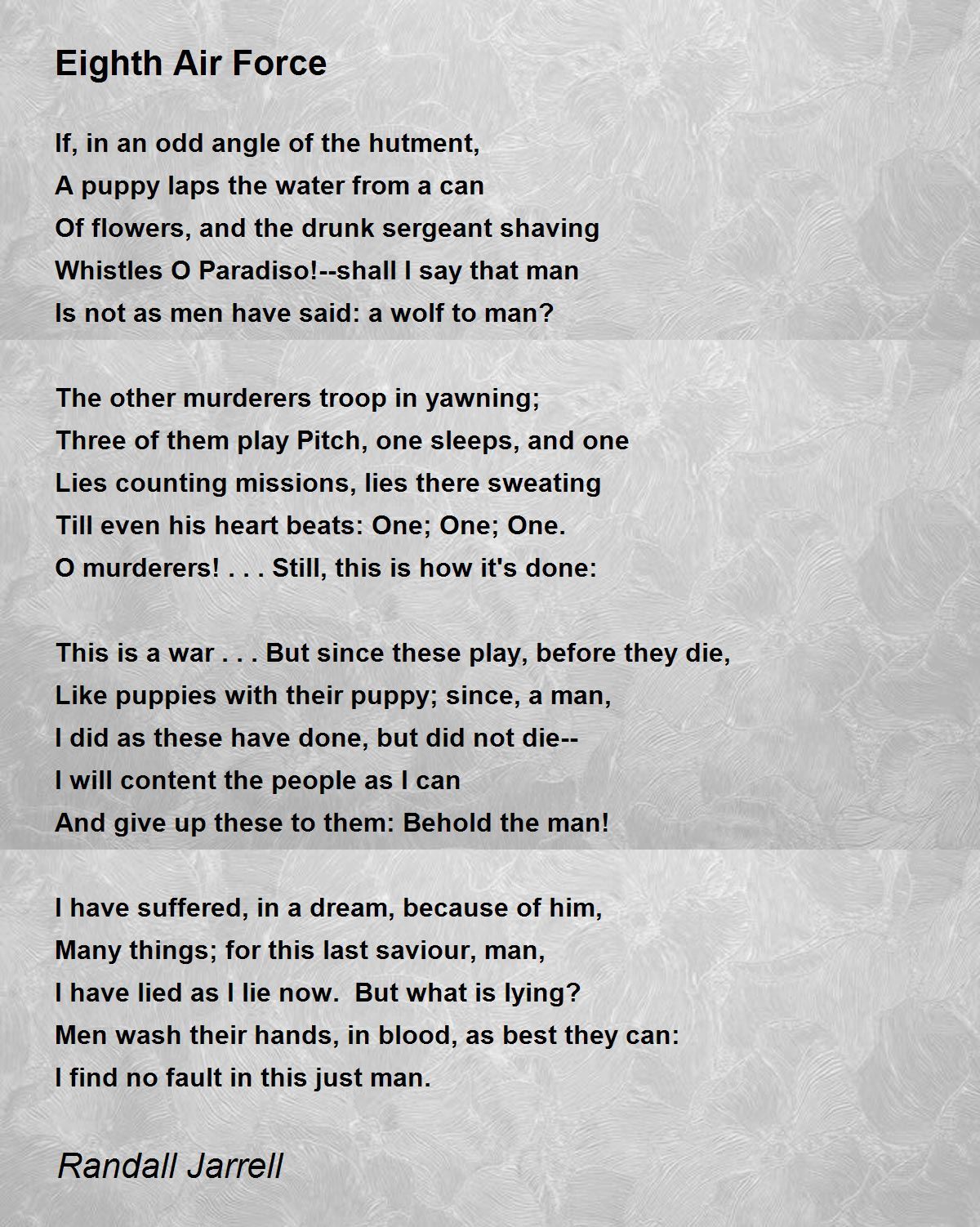 Eighth Air Force Poem by Randall Jarrell - Poem Hunter