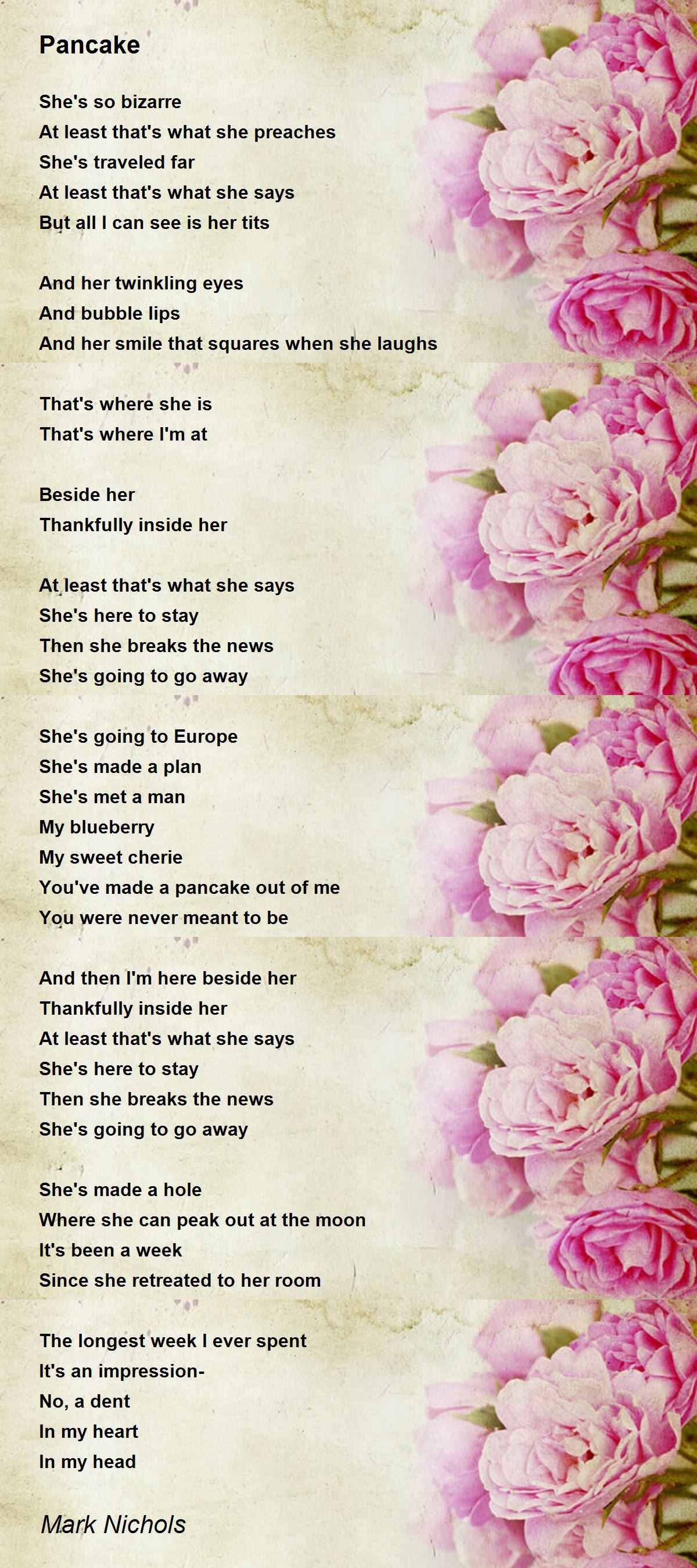 Pancake Pancake Poem by Mark Nichols