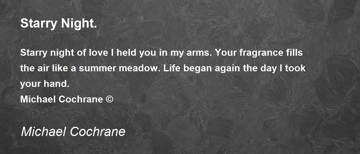 Starry Night. Starry Night. Poem by Michael Cochrane