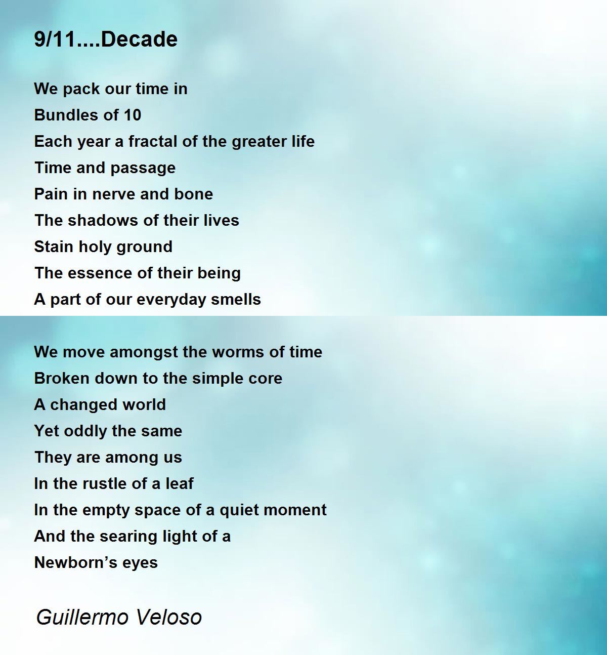 9/11....Decade Poem by guillermo veloso Poem Hunter
