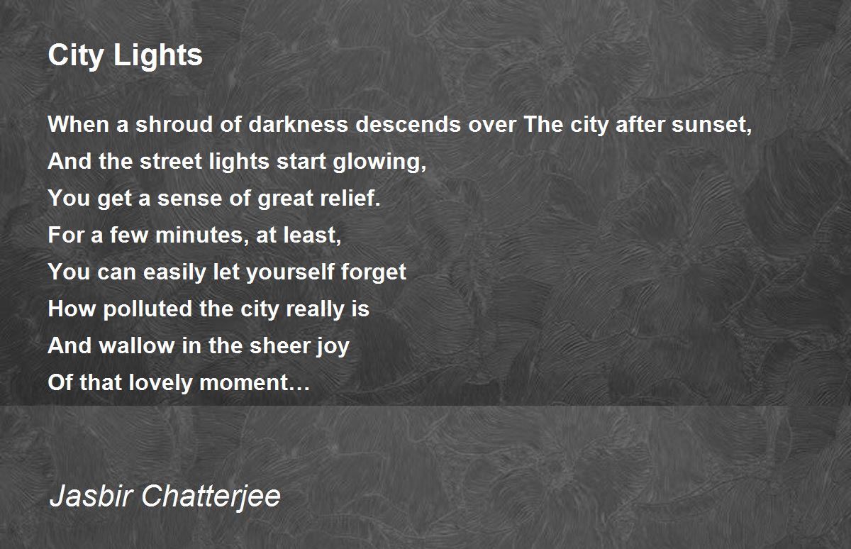 City Lights City Lights Poem by Jasbir Chatterjee