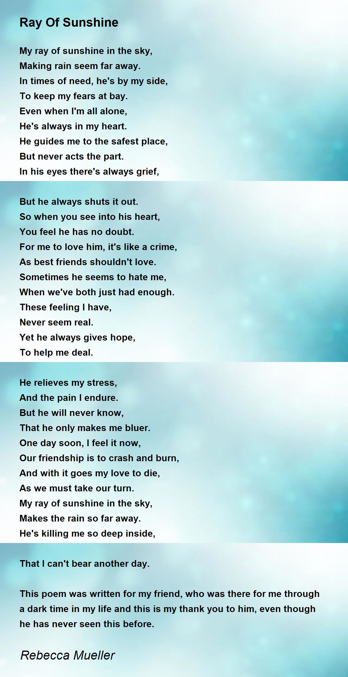 For sunshine him poem 147+ {Best}