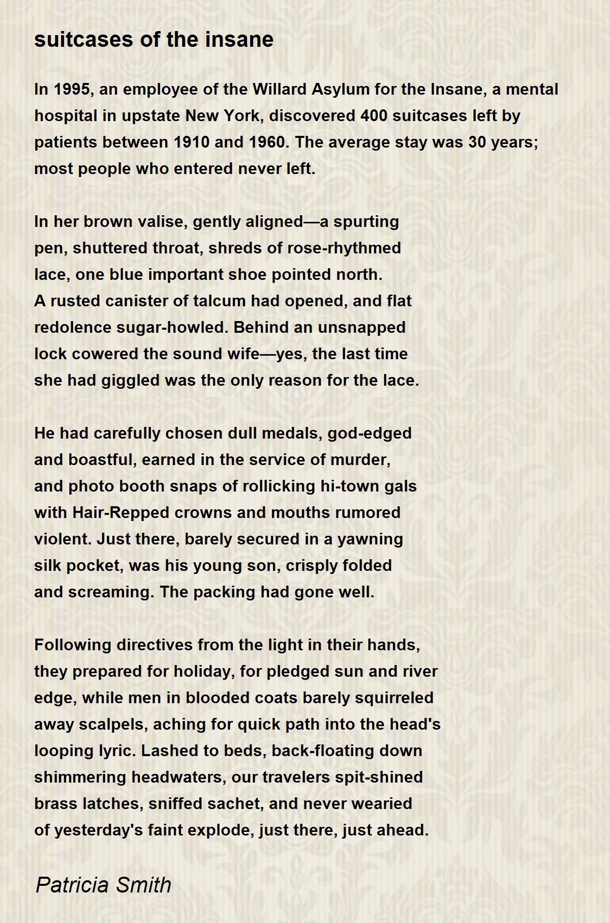 suitcases of the insane suitcases of the insane Poem by Patricia Smith