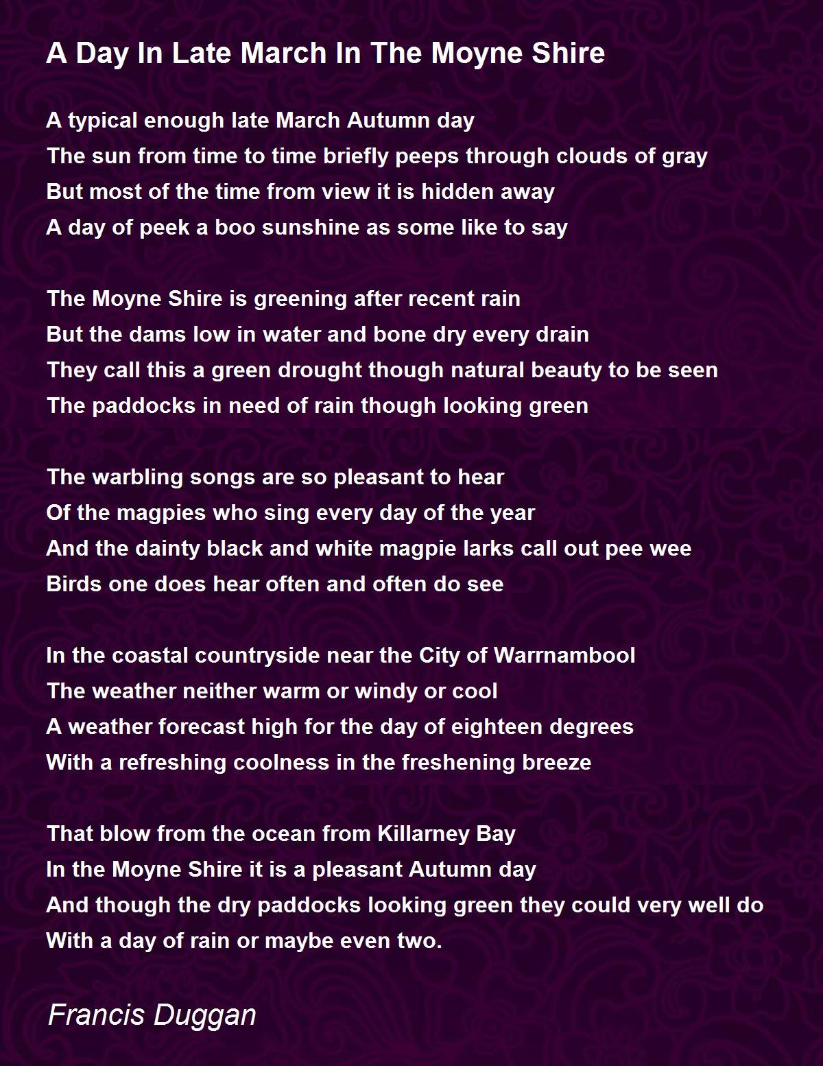 A Day In Late March In The Moyne Shire A Day In Late March In The