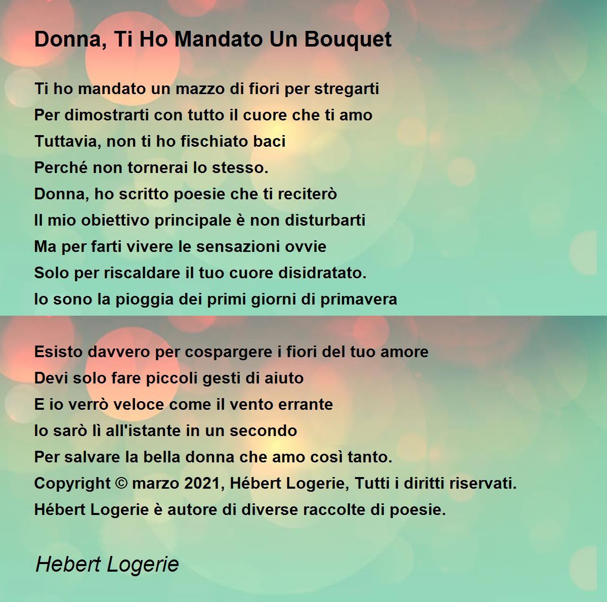 Donna, Ti Ho Mandato Un Bouquet - Donna, Ti Ho Mandato Un Bouquet Poem ...
