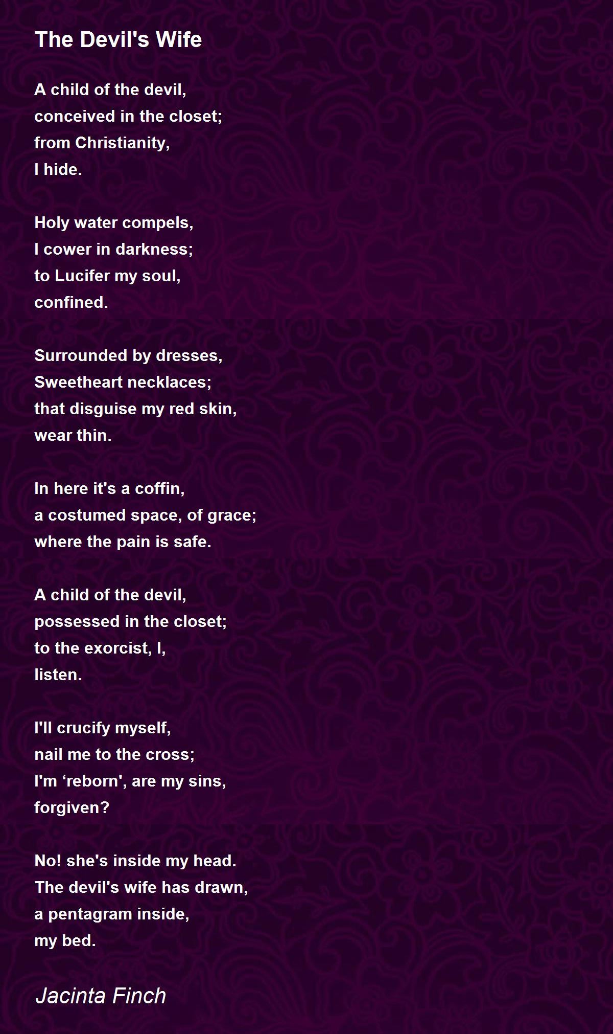 The Devil's Wife The Devil's Wife Poem by Jacinta Finch