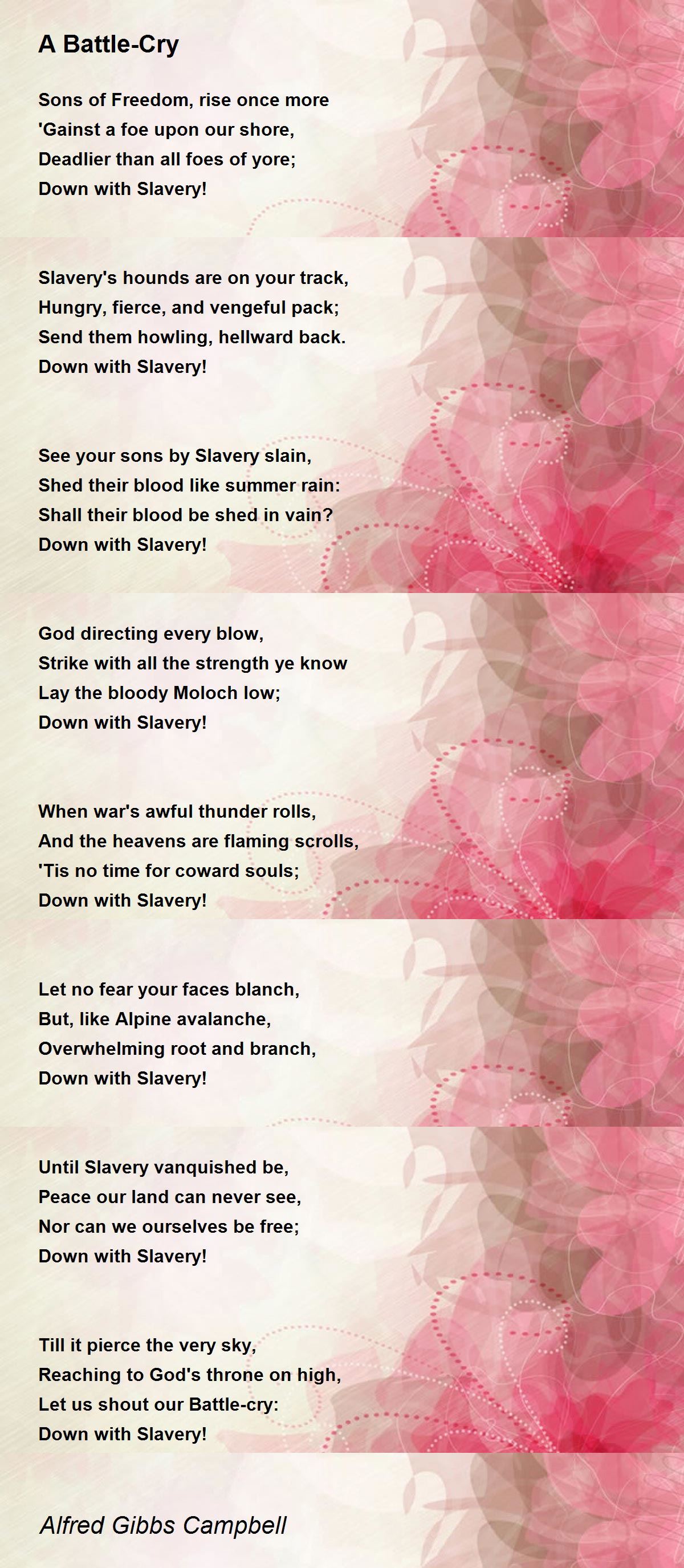 A BattleCry A BattleCry Poem by Alfred Gibbs Campbell