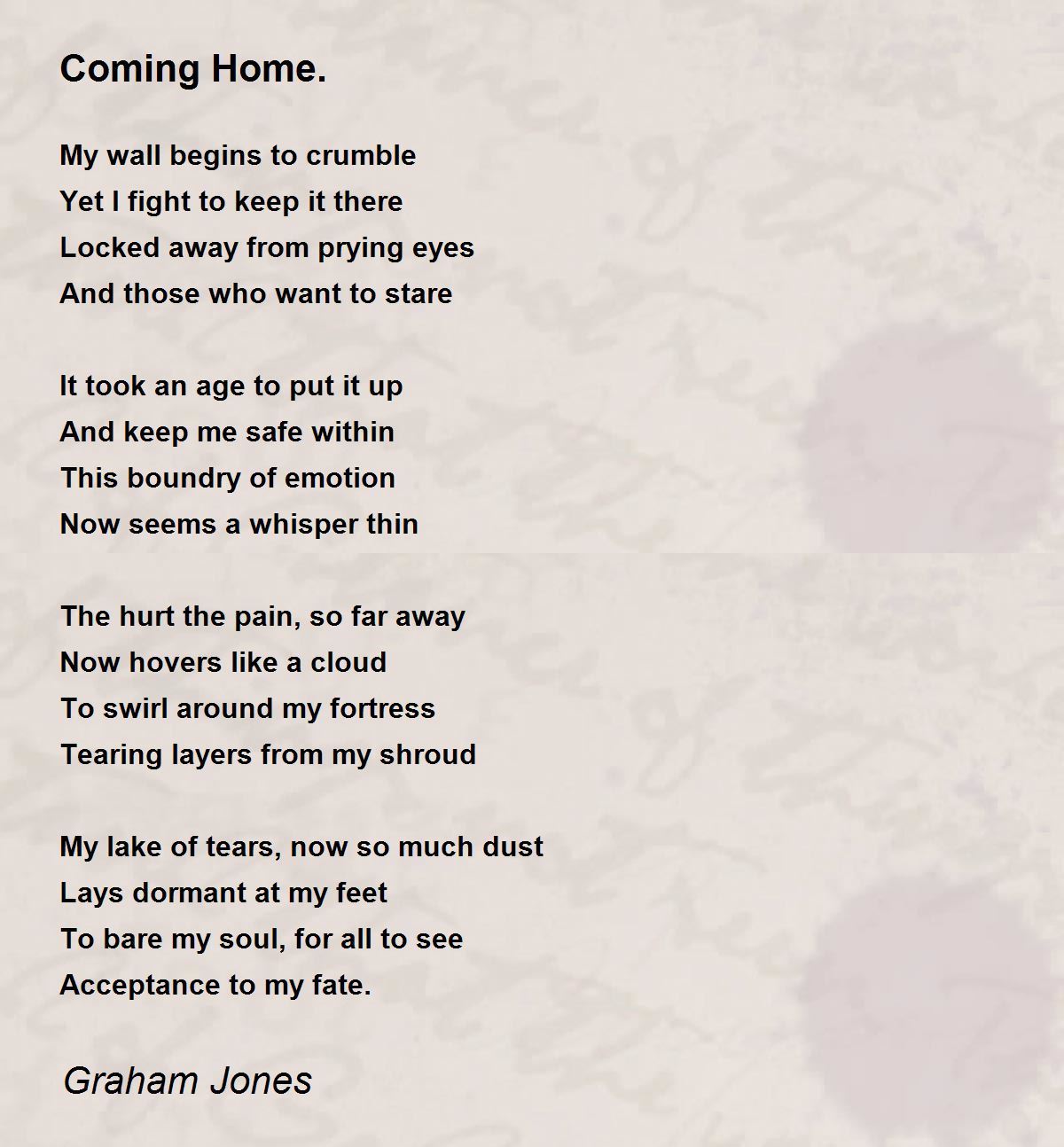 Coming Home Coming Home Poem By Graham Jones