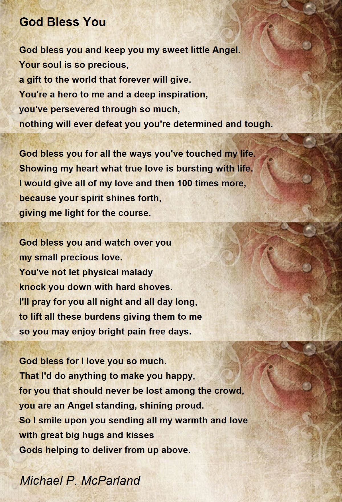 God Bless You - God Bless You Poem by Michael P. McParland